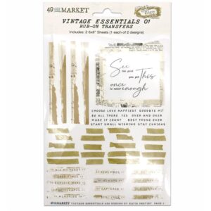 49 and Market Essential Rub-Ons 6"X8" -- Vintage Essentials 01