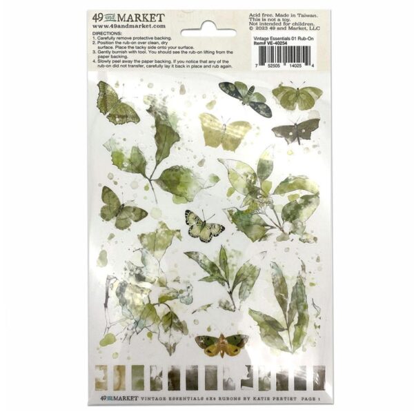 49 and Market Essential Rub-Ons 6"X8" -- Vintage Essentials 01 - Image 2