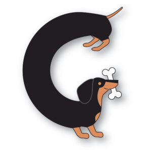 Poppystamps Craft Die – Curved Dachshund 2710