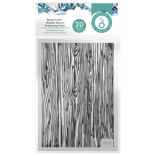 Winter's Veil Wooden Texture 3-D Embossing Folder