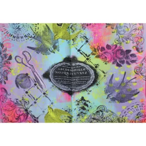 Sizzix Studio A5 Clear Stamps Set 6PK w/3pk A5 Stencils - Stitches by Mark Montano