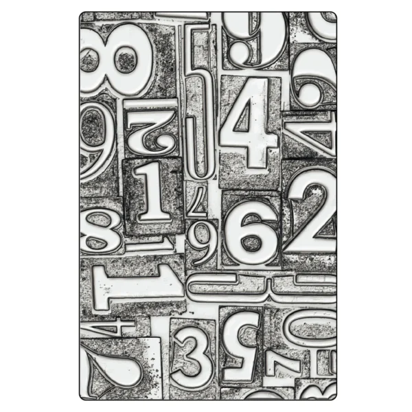 Tim Holtz® Alterations | 3-D Texture Fades™ Embossing Folder – Numbered A5