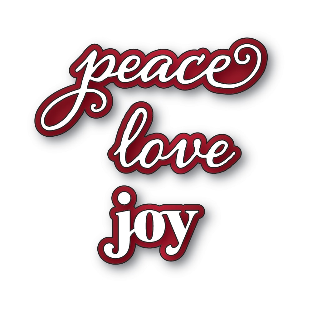 Memory Box Die – Peace Love Joy Stylish Script 94938