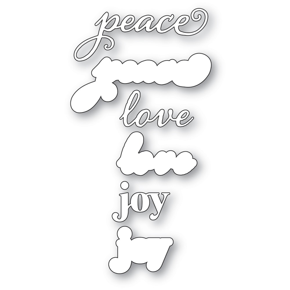 Memory Box Die – Peace Love Joy Stylish Script 94938 - Image 2
