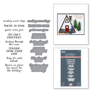 Ski-son's Greetings Sentiments BetterPress Plate & Die Set