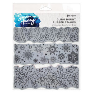Simon Hurley create.  Cling Mount Rubber Stamp - Christmas Borders