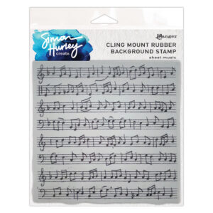 Simon Hurley create.  Cling Mount Rubber Background Stamp - Sheet Music