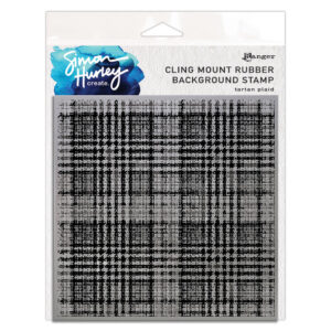 Simon Hurley create.  Cling Mount Rubber Background Stamp - Tartan Plaid
