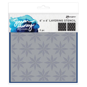 Simon Hurley create. Layering Stencil - Spiral Stars, 2pcs