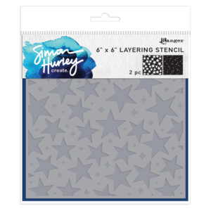 Simon Hurley create. Layering Stencil - Sparkling Stars, 2pcs