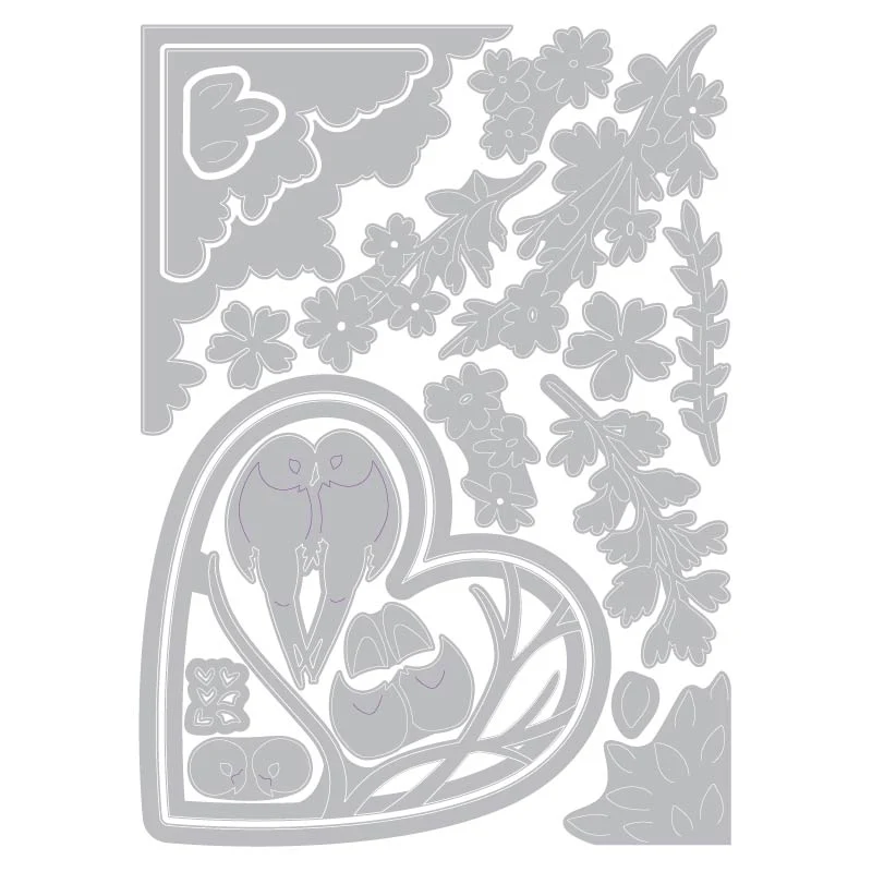 Sizzix Thinlits Die Set 20PK - Love Birds Shadow Box - Image 2