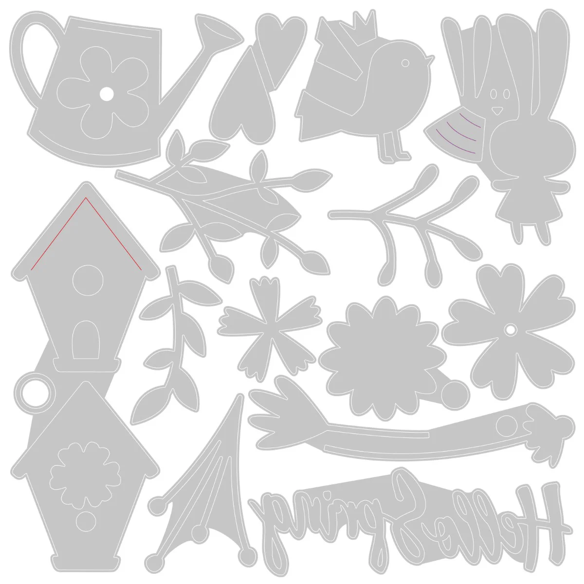 Sizzix Thinlits Die Set 16PK - Hello Spring - Image 2