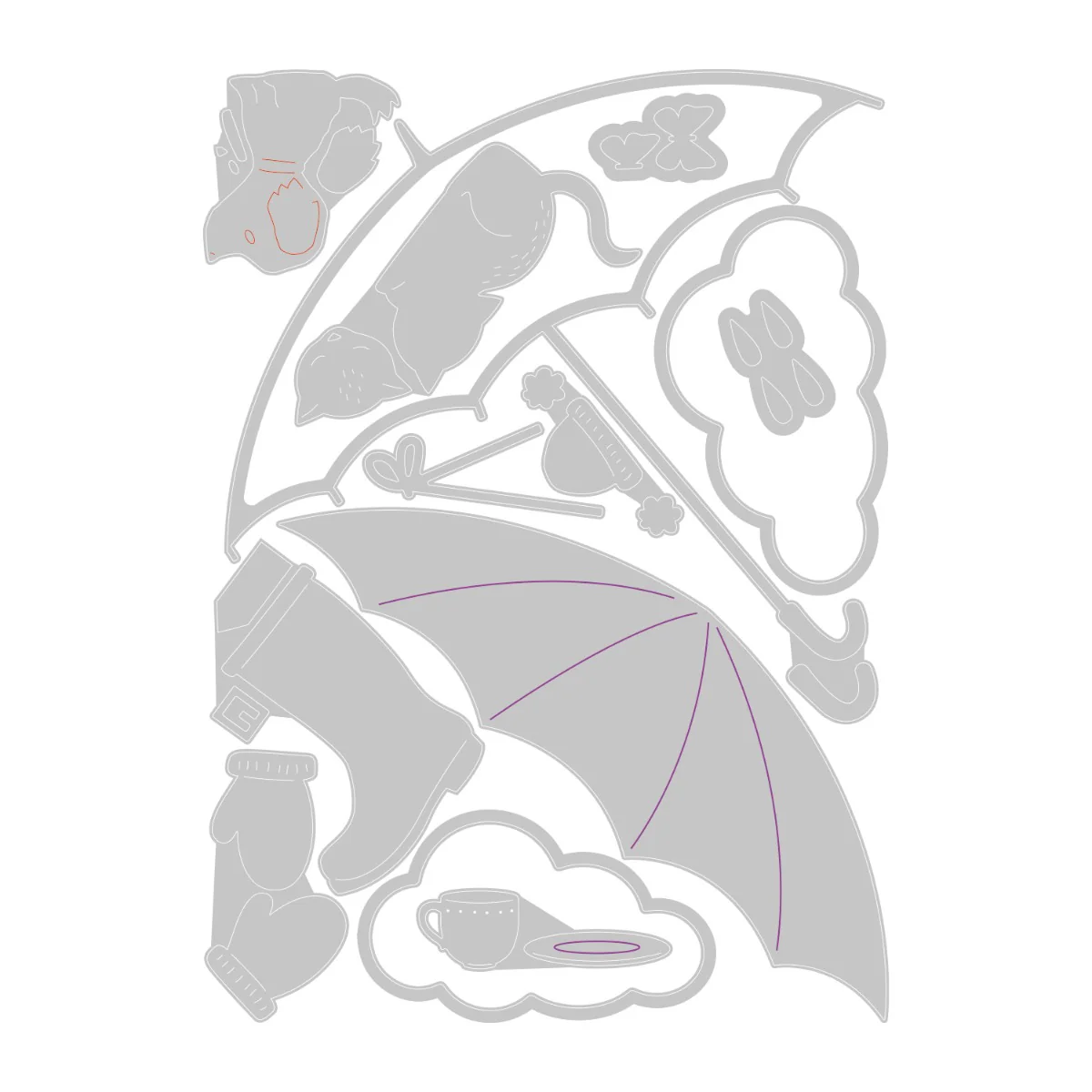 Sizzix Thinlits Die Set 13PK - Rainy Day - Image 2