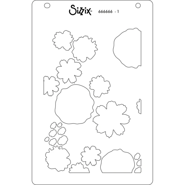 Sizzix A6 Layered Stencil 4PK – Abstract Blooms | Marco's Paper