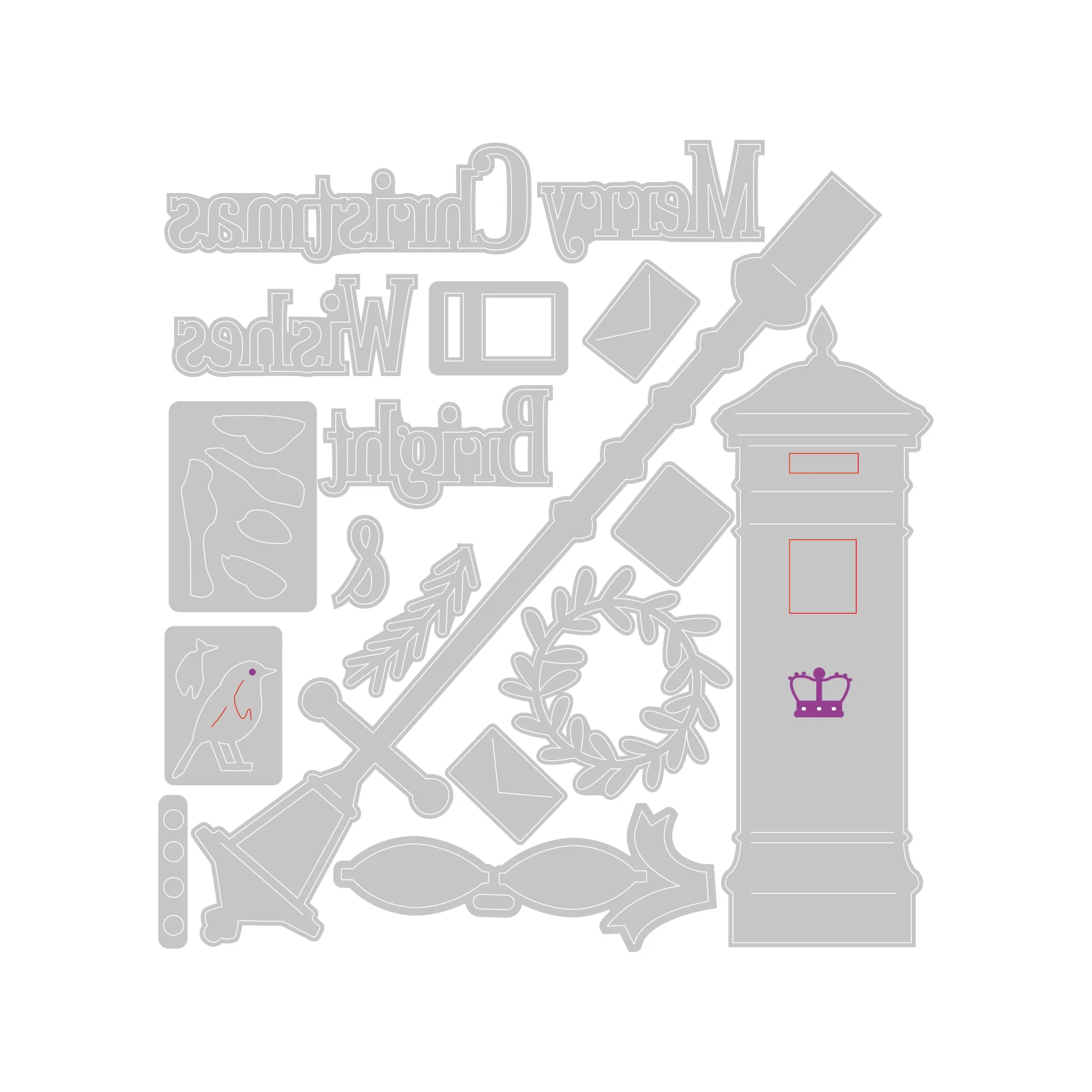 Sizzix Thinlits Die Se 17PK - Letters at Christmas by Olivia Rose - Image 2