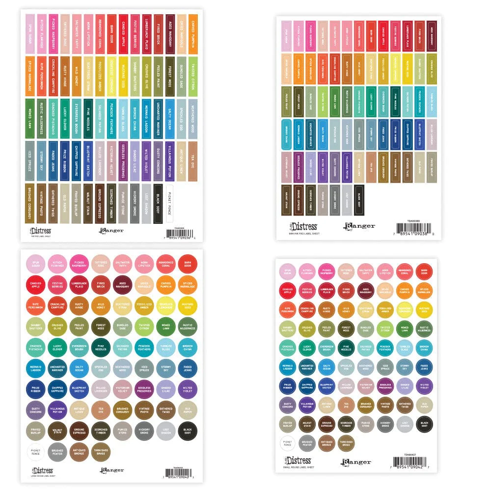 Tim Holtz Distress® Label Sheets Assorted - White Printing