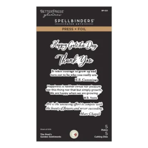 The Poet's Garden Sentiments Press + Foil Plate & Die Set