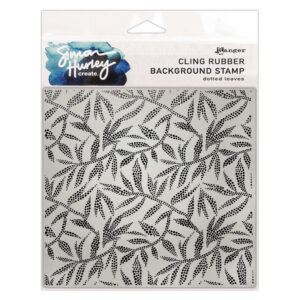 Simon Hurley create.  Cling Mount Rubber Background Stamp - Dotted Leaves