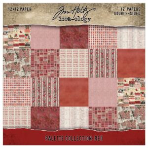 Tim Holtz® Idea-ology™ | Paperie – 12″ x 12″ Palette Collection: Red (Expected in January 2026)