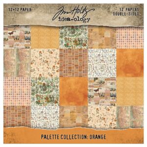 Tim Holtz® Idea-ology™ | Paperie – 12″ x 12″ Palette Collection: Orange (Expected in January 2026)