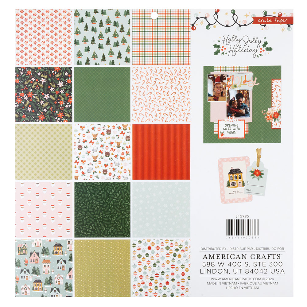 Crate Paper 12 x 12 Paper Pad -- Holly Jolly Holiday - Image 2