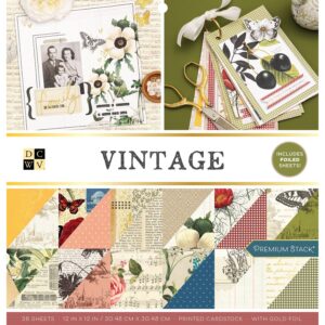 DCWV Double-Sided 12×12″ Cardstock Stack – Vintage