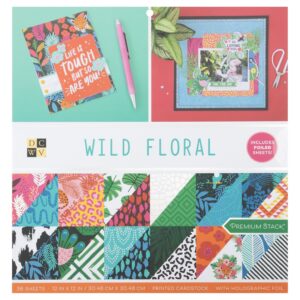 DCWV Double-Sided 12×12″ Cardstock Stack – Wild Floral