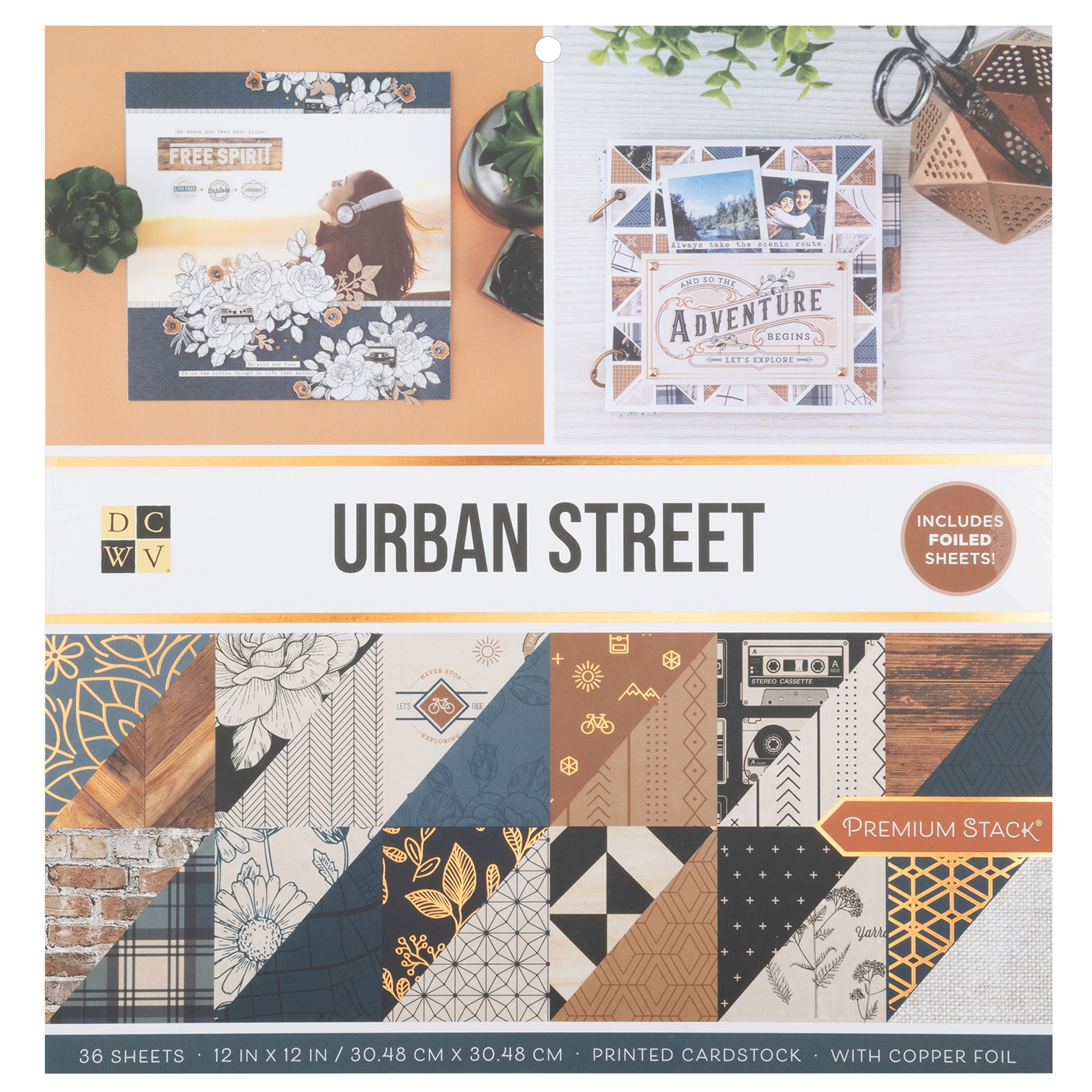 DCWV Double-Sided 12x12" Cardstock Stack - Urban Street
