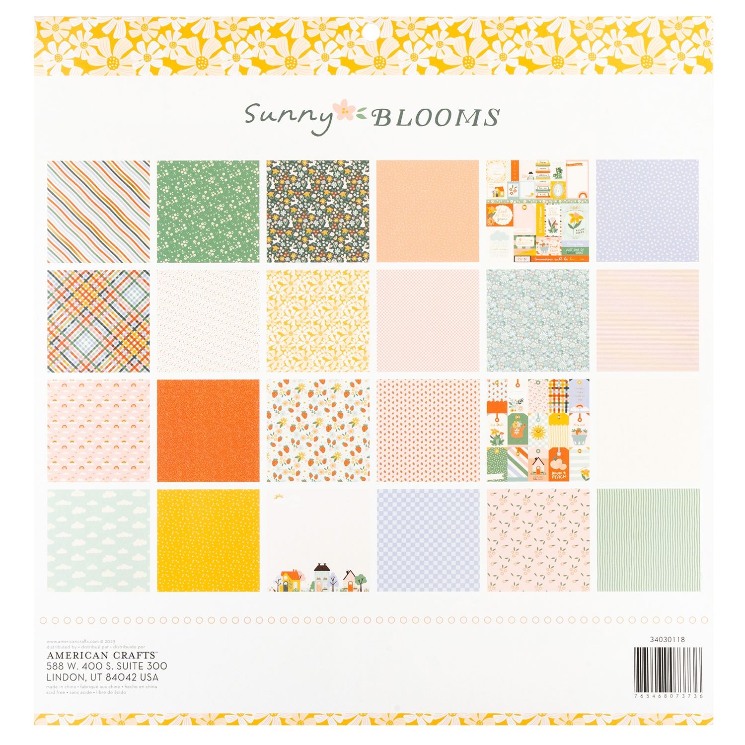 Pebbles Double-Sided Paper Pad 12"X12" -- Sunny Blooms - Image 2