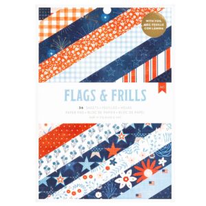 American Crafts Single-Sided Paper Pad 6"X8" -- Flags & Frills