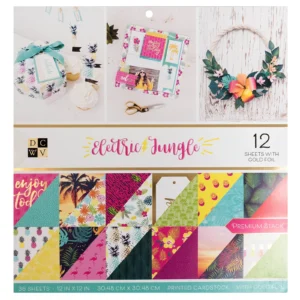 DCWV Double-Sided 12x12" Cardstock Stack - Electric Jungle