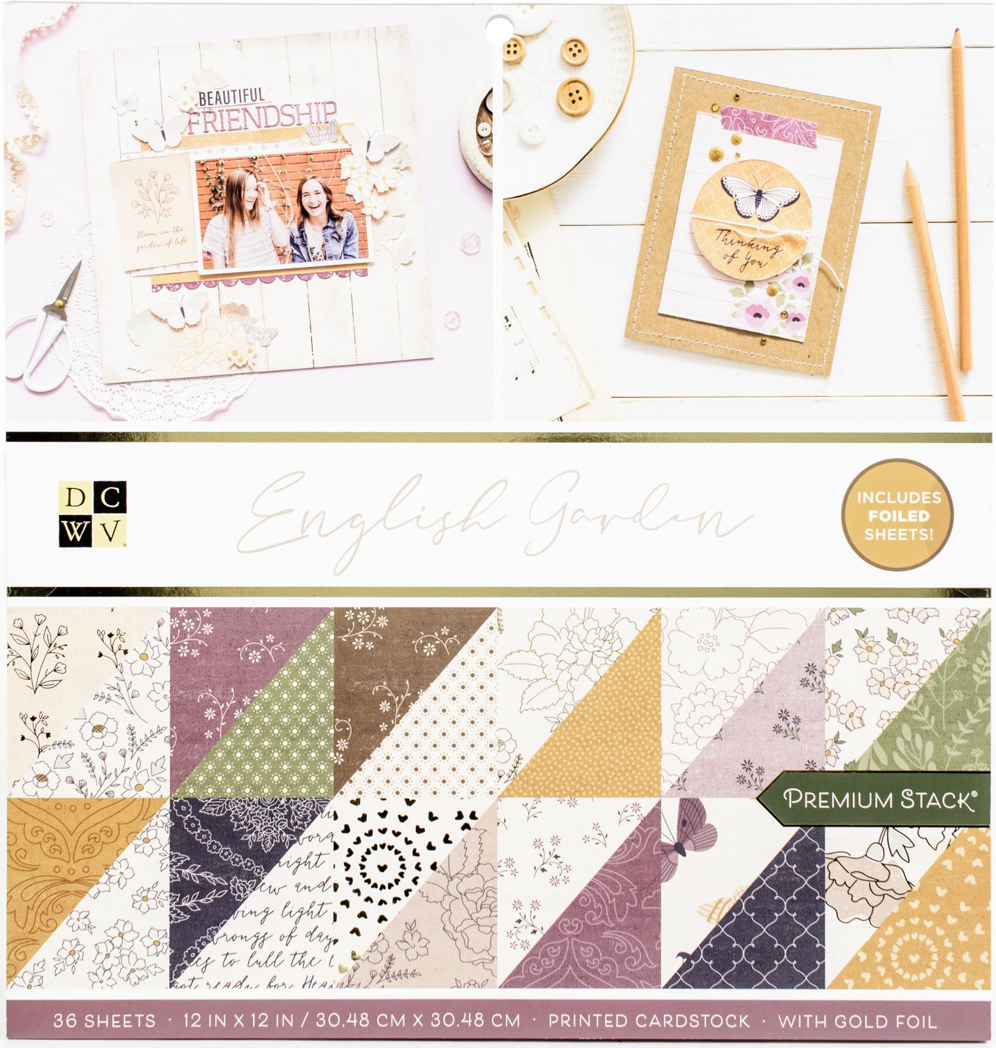 DCWV Double-Sided Cardstock Stack 12"X12" -- English Garden