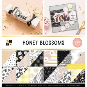 DCWV Double-Sided 12×12″ Cardstock Stack – Honey Blossoms