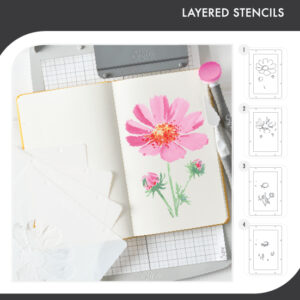 Sizzix Studio Layered Stencils 4PK - Cosmo by Willow Wolfe