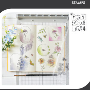 Sizzix Studio Clear Stamp Set 18PK - Floral Frames and Mini Flowers by Willow Wolfe