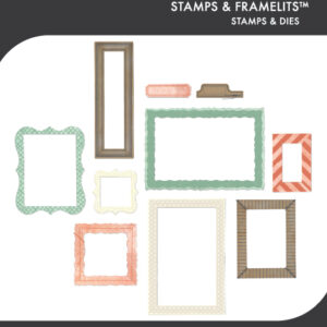 Sizzix Clear Stamps Set 15PK w/14PK Framelits Die - Build-A-Frame by 49 & Market