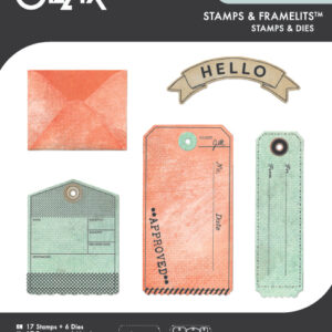 Sizzix Clear Stamps 6PK w/17PK Framelits Die - Tag It by 49 & Market