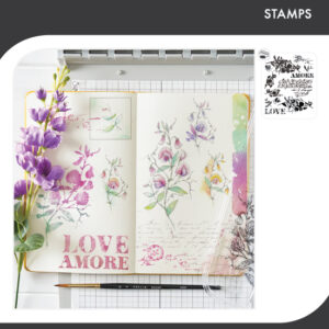 Sizzix Studio 5x8 Clear Stamp Set 13PK - Love Letters by Willow Wolfe