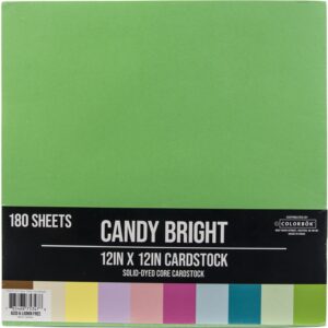 Colorbok Candy Bright Cardstock Pad 12"X12"
