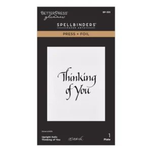 Upright Italic Thinking of You Press + Foil Plate