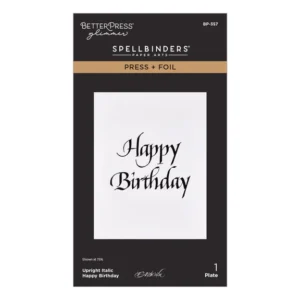Upright Italic Happy Birthday Press + Foil Plate