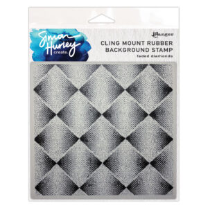 Simon Hurley create.  Cling Mount Rubber Background Stamp - Faded Diamonds
