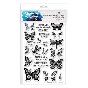 Simon Hurley create. Clear Stamp Set - Blooming Butterflies