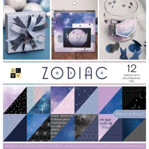 DCWV Double-Sided 12×12″ Cardstock Stack – Zodiac