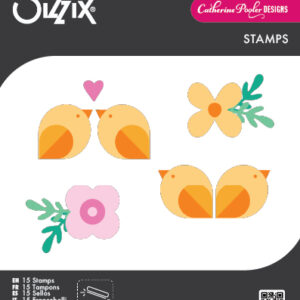 Sizzix Clear Stamps Set 15PK - Print & Pattern Birds & Blooms #1 by Catherine Pooler