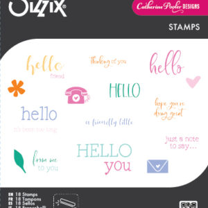 Sizzix Clear Stamps Set 18PK - Print & Pattern Hello Sentiments by Catherine Pooler