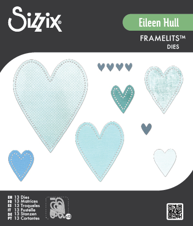 Sizzix Framelits 13PK Die Set - Stitched Hearts by Eileen Hull