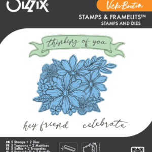 Sizzix Clear Stamps Set 5PK w/2PK - Framelits Floral Bouquet by Vicki Boutin