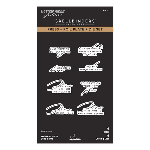 Welcome Home Sentiments Press + Foil Plate & Die Set