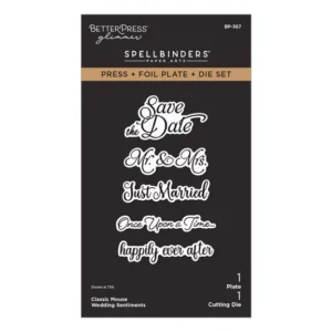 Classic Mouse Wedding Sentiments Press + Foil Plate & Die Set